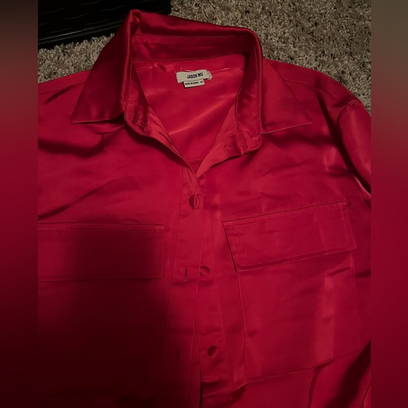 Jason Wu red button down blouse - Picture 4 of 5